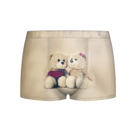 Мужские трусы 3D с принтом Love teddy bears в Белгороде, 50% хлопок, 50% полиэстер | классическая посадка, на поясе мягкая тканевая резинка | 14 февраля | bears | teddy | валентин | день святого валентина | игрушки | медведи | милый | мимими | мишка | мишки | подарки | подарок | подарок девушке | подарок парню | тедди
