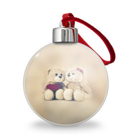 Ёлочный шар с принтом Love teddy bears в Белгороде, Пластик | Диаметр: 77 мм | 14 февраля | bears | teddy | валентин | день святого валентина | игрушки | медведи | милый | мимими | мишка | мишки | подарки | подарок | подарок девушке | подарок парню | тедди