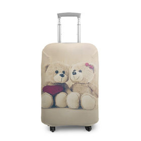 Чехол для чемодана 3D с принтом Love teddy bears в Белгороде, 86% полиэфир, 14% спандекс | двустороннее нанесение принта, прорези для ручек и колес | 14 февраля | bears | teddy | валентин | день святого валентина | игрушки | медведи | милый | мимими | мишка | мишки | подарки | подарок | подарок девушке | подарок парню | тедди