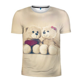 Мужская футболка 3D спортивная с принтом Love teddy bears в Белгороде, 100% полиэстер с улучшенными характеристиками | приталенный силуэт, круглая горловина, широкие плечи, сужается к линии бедра | 14 февраля | bears | teddy | валентин | день святого валентина | игрушки | медведи | милый | мимими | мишка | мишки | подарки | подарок | подарок девушке | подарок парню | тедди