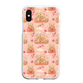 Чехол для iPhone XS Max матовый с принтом Love Teddies в Белгороде, Силикон | Область печати: задняя сторона чехла, без боковых панелей | 14 февраля | bears | teddy | валентин | день святого валентина | игрушки | медведи | милый | мимими | мишка | мишки | подарки | подарок | подарок девушке | подарок парню | тедди