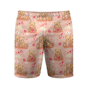 Мужские шорты 3D спортивные с принтом Love Teddies в Белгороде,  |  | 14 февраля | bears | teddy | валентин | день святого валентина | игрушки | медведи | милый | мимими | мишка | мишки | подарки | подарок | подарок девушке | подарок парню | тедди