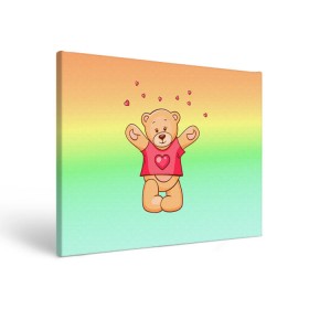 Холст прямоугольный с принтом Funny Bear в Белгороде, 100% ПВХ |  | Тематика изображения на принте: 14 февраля | bears | teddy | валентин | день святого валентина | игрушки | медведи | милый | мимими | мишка | мишки | подарки | подарок | подарок девушке | подарок парню | тедди