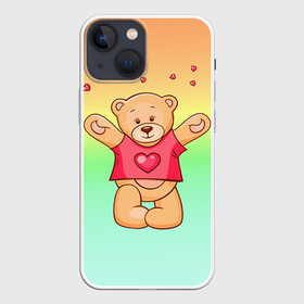 Чехол для iPhone 13 mini с принтом Funny Bear в Белгороде,  |  | 14 февраля | bears | teddy | валентин | день святого валентина | игрушки | медведи | милый | мимими | мишка | мишки | подарки | подарок | подарок девушке | подарок парню | тедди