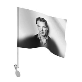 Флаг для автомобиля с принтом Бенедикт Камбербэтч 3 в Белгороде, 100% полиэстер | Размер: 30*21 см | камбэрбетч | сериал шерлок холмс | холмс | шерлок | шерлок холмс