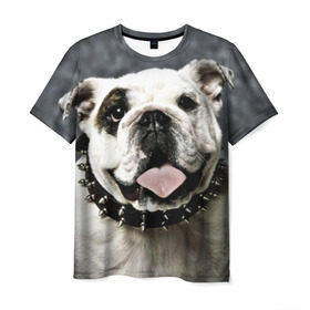 Мужская футболка 3D с принтом Английский бульдог в Белгороде, 100% полиэфир | прямой крой, круглый вырез горловины, длина до линии бедер | животное | порода | собака | французский бульдог