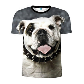 Мужская футболка 3D спортивная с принтом Английский бульдог в Белгороде, 100% полиэстер с улучшенными характеристиками | приталенный силуэт, круглая горловина, широкие плечи, сужается к линии бедра | животное | порода | собака | французский бульдог