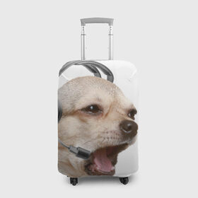 Чехол для чемодана 3D с принтом Чихуахуа в Белгороде, 86% полиэфир, 14% спандекс | двустороннее нанесение принта, прорези для ручек и колес | Тематика изображения на принте: животное | порода | собака | чихуахуа