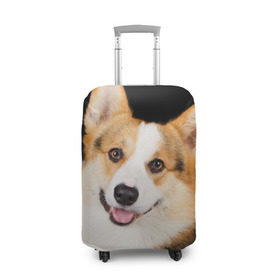 Чехол для чемодана 3D с принтом Пемброк-вельш-корги в Белгороде, 86% полиэфир, 14% спандекс | двустороннее нанесение принта, прорези для ручек и колес | Тематика изображения на принте: животное | пемброк вельш корги | порода | собака