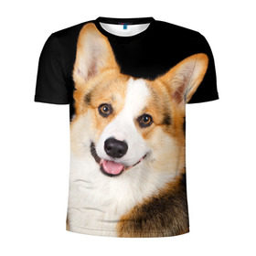 Мужская футболка 3D спортивная с принтом Пемброк-вельш-корги в Белгороде, 100% полиэстер с улучшенными характеристиками | приталенный силуэт, круглая горловина, широкие плечи, сужается к линии бедра | животное | пемброк вельш корги | порода | собака