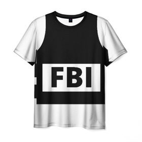 Мужская футболка 3D с принтом Бронежилет ФБР (FBI) в Белгороде, 100% полиэфир | прямой крой, круглый вырез горловины, длина до линии бедер | fbi | бронежилет фбр (fbi)фбр | спецслужбы | федеральное бюро расследований