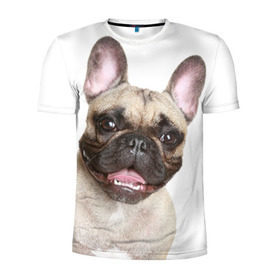 Мужская футболка 3D спортивная с принтом Французский бульдог в Белгороде, 100% полиэстер с улучшенными характеристиками | приталенный силуэт, круглая горловина, широкие плечи, сужается к линии бедра | животное | порода | собака | французский бульдог