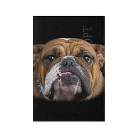Обложка для паспорта матовая кожа с принтом Французский бульдог в Белгороде, натуральная матовая кожа | размер 19,3 х 13,7 см; прозрачные пластиковые крепления | Тематика изображения на принте: животное | порода | собака | французский бульдог