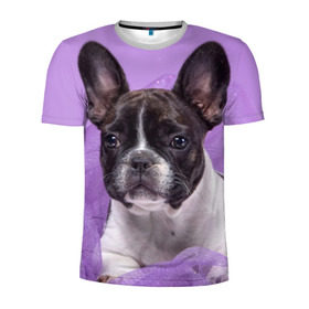Мужская футболка 3D спортивная с принтом Французский бульдог в Белгороде, 100% полиэстер с улучшенными характеристиками | приталенный силуэт, круглая горловина, широкие плечи, сужается к линии бедра | животное | порода | собака | французский бульдог