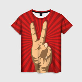 Женская футболка 3D с принтом Всё Peace DATA в Белгороде, 100% полиэфир ( синтетическое хлопкоподобное полотно) | прямой крой, круглый вырез горловины, длина до линии бедер | good | ok | жест | настроение | окей | отлично | рука | хорошо