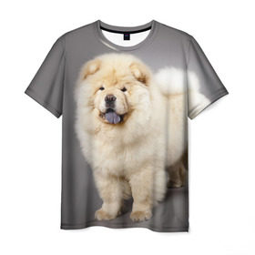 Мужская футболка 3D с принтом Чау-чау в Белгороде, 100% полиэфир | прямой крой, круглый вырез горловины, длина до линии бедер | животное | порода | собака | чау чау