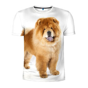 Мужская футболка 3D спортивная с принтом Чау-чау в Белгороде, 100% полиэстер с улучшенными характеристиками | приталенный силуэт, круглая горловина, широкие плечи, сужается к линии бедра | животное | порода | собака | чау чау