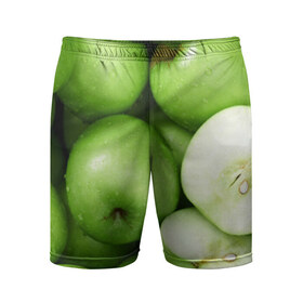 Мужские шорты 3D спортивные с принтом Яблочная в Белгороде,  |  | вегетарианство | яблоко
