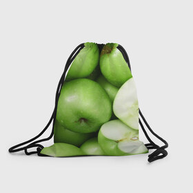 Рюкзак-мешок 3D с принтом Яблочная в Белгороде, 100% полиэстер | плотность ткани — 200 г/м2, размер — 35 х 45 см; лямки — толстые шнурки, застежка на шнуровке, без карманов и подкладки | вегетарианство | яблоко
