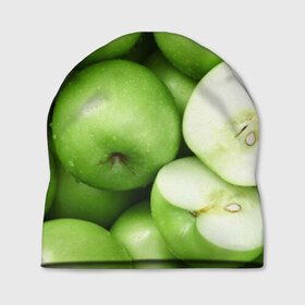 Шапка 3D с принтом Яблочная в Белгороде, 100% полиэстер | универсальный размер, печать по всей поверхности изделия | вегетарианство | яблоко