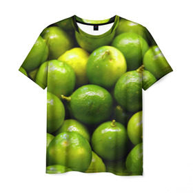 Мужская футболка 3D с принтом Лаймовая в Белгороде, 100% полиэфир | прямой крой, круглый вырез горловины, длина до линии бедер | vegan | vegetarian | будизм | веган | вегетарианство | йога | лайм | сыроедение | фитнес