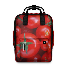 Женский рюкзак 3D с принтом Томатная в Белгороде, 100% полиэстер | лямки с регулируемой длиной, сверху ручки, чтобы рюкзак нести как сумку. Основное отделение закрывается на молнию, как и внешний карман. Внутри два дополнительных кармана, один из которых закрывается на молнию. По бокам два дополнительных кармашка, куда поместится маленькая бутылочка
 | tomato | vegan | vegetarian | будизм | веган | вегетарианство | йога | помидор | сыроедение | томат | фитнес | ягода