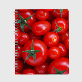 Тетрадь с принтом Томатная в Белгороде, 100% бумага | 48 листов, плотность листов — 60 г/м2, плотность картонной обложки — 250 г/м2. Листы скреплены сбоку удобной пружинной спиралью. Уголки страниц и обложки скругленные. Цвет линий — светло-серый
 | tomato | vegan | vegetarian | будизм | веган | вегетарианство | йога | помидор | сыроедение | томат | фитнес | ягода