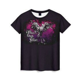 Женская футболка 3D с принтом Three Days Grace 7 в Белгороде, 100% полиэфир ( синтетическое хлопкоподобное полотно) | прямой крой, круглый вырез горловины, длина до линии бедер | three days grace