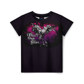 Детская футболка 3D с принтом Three Days Grace 7 в Белгороде, 100% гипоаллергенный полиэфир | прямой крой, круглый вырез горловины, длина до линии бедер, чуть спущенное плечо, ткань немного тянется | three days grace