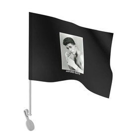 Флаг для автомобиля с принтом Артуро Гатти чб в Белгороде, 100% полиэстер | Размер: 30*21 см | boxing | артур гатти | артуро | артуро гатти | бокс | боксер | гатти | спорт