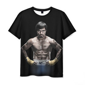 Мужская футболка 3D с принтом Мэнни Пакьяо в Белгороде, 100% полиэфир | прямой крой, круглый вырез горловины, длина до линии бедер | boxing | бокс | боксер | мэнни | мэнни пакьяо | пакьяо | спорт | чемпион мира