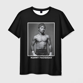 Мужская футболка 3D с принтом Мэнни Пакьяо чб в Белгороде, 100% полиэфир | прямой крой, круглый вырез горловины, длина до линии бедер | boxing | бокс | боксер | мэнни | мэнни пакьяо | пакьяо | спорт | чемпион мира