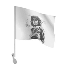 Флаг для автомобиля с принтом Боб Марли 1 в Белгороде, 100% полиэстер | Размер: 30*21 см | bob marley | боб марли | музыка | регги