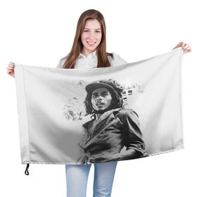 Флаг 3D с принтом Боб Марли 1 в Белгороде, 100% полиэстер | плотность ткани — 95 г/м2, размер — 67 х 109 см. Принт наносится с одной стороны | bob marley | боб марли | музыка | регги