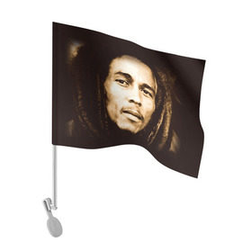 Флаг для автомобиля с принтом Боб Марли 3 в Белгороде, 100% полиэстер | Размер: 30*21 см | bob marley | боб марли | музыка | регги