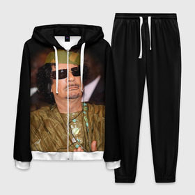Мужской костюм 3D с принтом Каддафи 3 в Белгороде, 100% полиэстер | Манжеты и пояс оформлены тканевой резинкой, двухслойный капюшон со шнурком для регулировки, карманы спереди | Тематика изображения на принте: каддафи | муаммар каддафи | революция