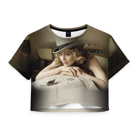 Женская футболка 3D укороченная с принтом Мадонна 1 в Белгороде, 100% полиэстер | круглая горловина, длина футболки до линии талии, рукава с отворотами | madonna | мадонна | музыка