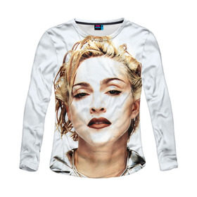 Женский лонгслив 3D с принтом Мадонна 3 в Белгороде, 100% полиэстер | длинные рукава, круглый вырез горловины, полуприлегающий силуэт | Тематика изображения на принте: madonna | мадонна | музыка