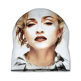 Шапка 3D с принтом Мадонна 3 в Белгороде, 100% полиэстер | универсальный размер, печать по всей поверхности изделия | Тематика изображения на принте: madonna | мадонна | музыка