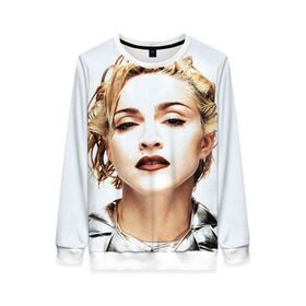 Женский свитшот 3D с принтом Мадонна 3 в Белгороде, 100% полиэстер с мягким внутренним слоем | круглый вырез горловины, мягкая резинка на манжетах и поясе, свободная посадка по фигуре | madonna | мадонна | музыка