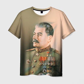Мужская футболка 3D с принтом Сталин 1 в Белгороде, 100% полиэфир | прямой крой, круглый вырез горловины, длина до линии бедер | Тематика изображения на принте: знаменитости | иосиф сталин | ретро | ссср