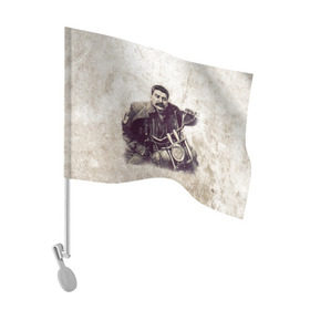 Флаг для автомобиля с принтом Сталин 2 в Белгороде, 100% полиэстер | Размер: 30*21 см | знаменитости | иосиф сталин | ретро | ссср