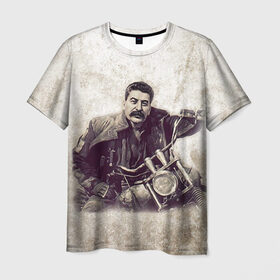 Мужская футболка 3D с принтом Сталин 2 в Белгороде, 100% полиэфир | прямой крой, круглый вырез горловины, длина до линии бедер | Тематика изображения на принте: знаменитости | иосиф сталин | ретро | ссср