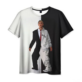 Мужская футболка 3D с принтом Эминем 2 в Белгороде, 100% полиэфир | прямой крой, круглый вырез горловины, длина до линии бедер | eminem | music | rap | музыка | реп | рэп | эминем