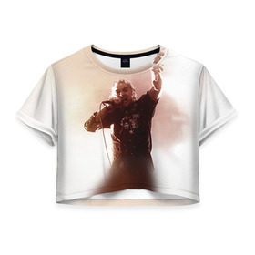 Женская футболка 3D укороченная с принтом Горшок в Белгороде, 100% полиэстер | круглая горловина, длина футболки до линии талии, рукава с отворотами | король и шут