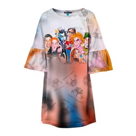 Детское платье 3D с принтом Король и Шут в Белгороде, 100% полиэстер | прямой силуэт, чуть расширенный к низу. Круглая горловина, на рукавах — воланы | Тематика изображения на принте: король и шут