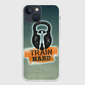 Чехол для iPhone 13 mini с принтом Train hard 2 в Белгороде,  |  | bodybuilding | no pain no gain | train hard | бодибилдинг | качалка | пауэрлифинг | тренажерный | фитнес