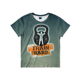Детская футболка 3D с принтом Train hard 2 в Белгороде, 100% гипоаллергенный полиэфир | прямой крой, круглый вырез горловины, длина до линии бедер, чуть спущенное плечо, ткань немного тянется | bodybuilding | no pain no gain | train hard | бодибилдинг | качалка | пауэрлифинг | тренажерный | фитнес