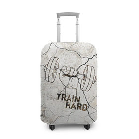Чехол для чемодана 3D с принтом Train hard 5 в Белгороде, 86% полиэфир, 14% спандекс | двустороннее нанесение принта, прорези для ручек и колес | Тематика изображения на принте: bodybuilding | no pain no gain | train hard | бодибилдинг | качалка | пауэрлифинг | тренажерный | фитнес