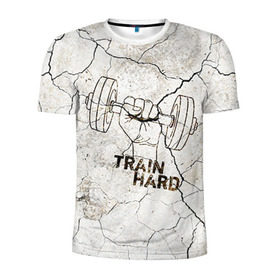 Мужская футболка 3D спортивная с принтом Train hard 5 в Белгороде, 100% полиэстер с улучшенными характеристиками | приталенный силуэт, круглая горловина, широкие плечи, сужается к линии бедра | bodybuilding | no pain no gain | train hard | бодибилдинг | качалка | пауэрлифинг | тренажерный | фитнес